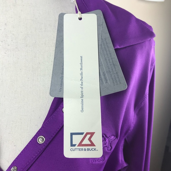 NWT. CB Cutter & Buck Purple Polo. Size M. - Picture 7 of 8
